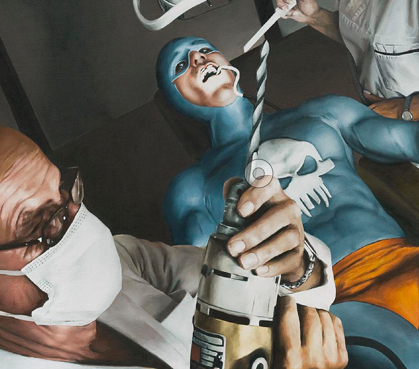 ”Dentist” Aluminium plate with black frame.