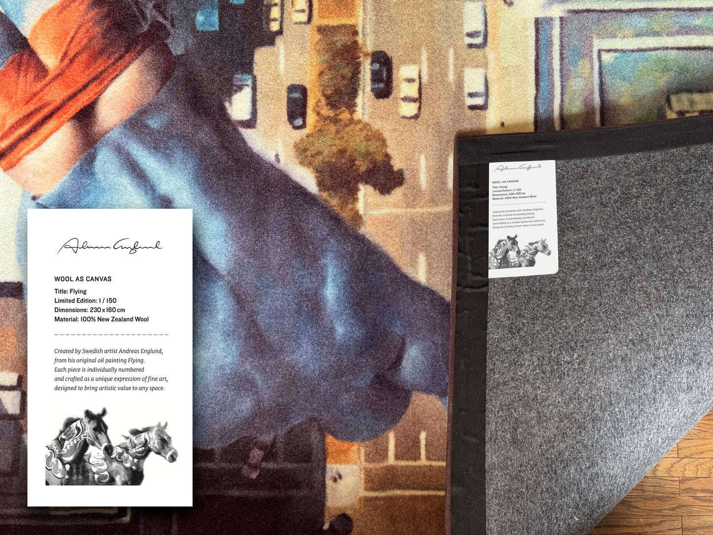"Flying” Wool as canvas. 2 sizes.