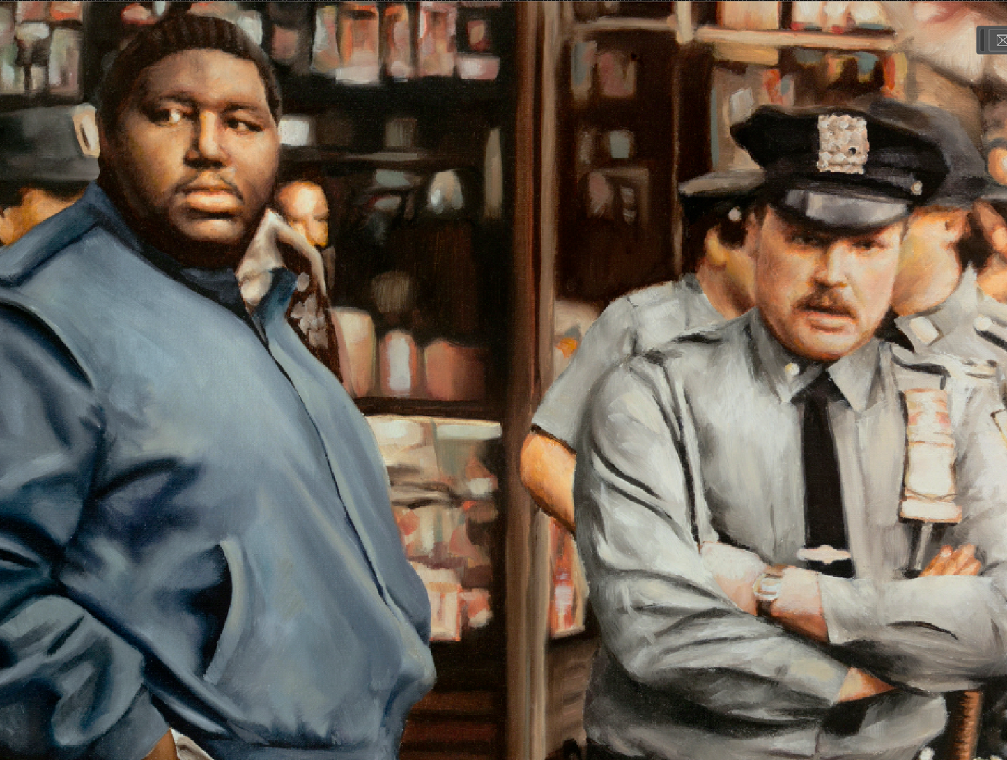 ”Cops” Aluminium plate with black frame.