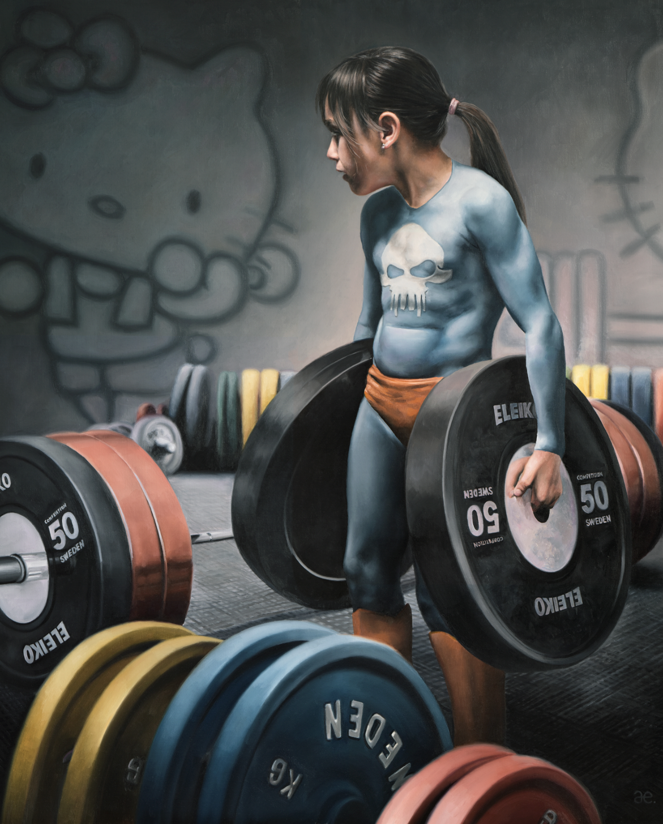 ”Gym” Aluminium plate with black frame.