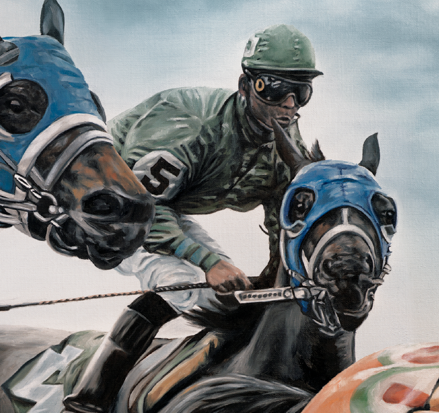 ”Horse Race” 3 sizes. Aluminium plate with black frame.