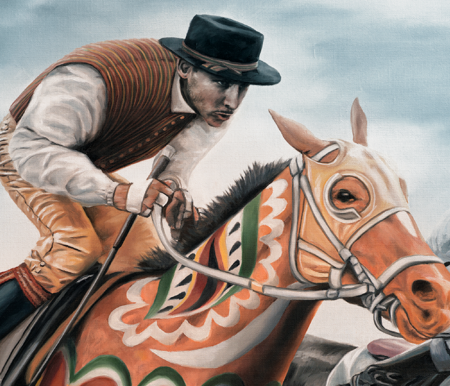 ”Horse Race” 3 sizes. Aluminium plate with black frame.