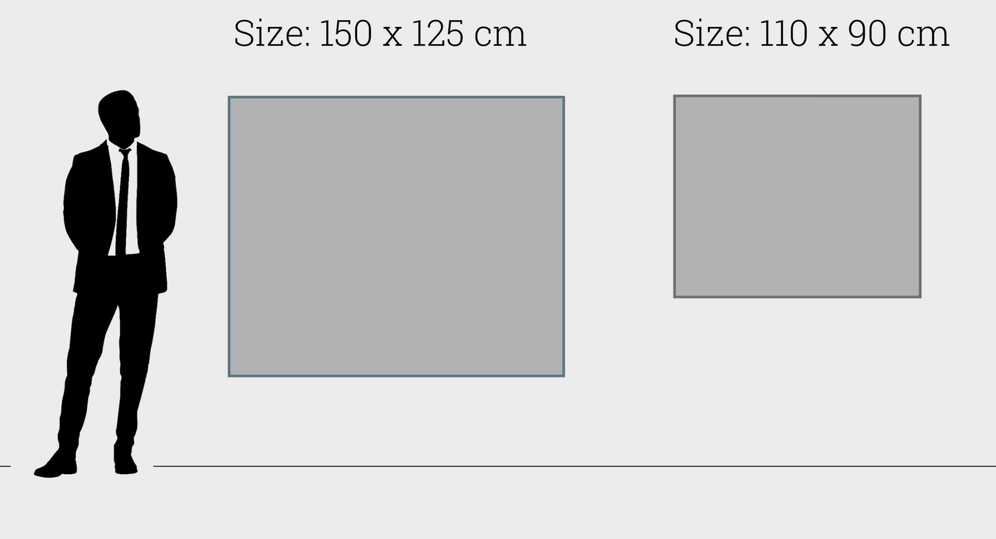 ”Scars” 2 sizes. Aluminium plate with black frame.