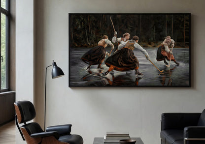 ”Game On” 2 sizes. Aluminium plate with black frame.