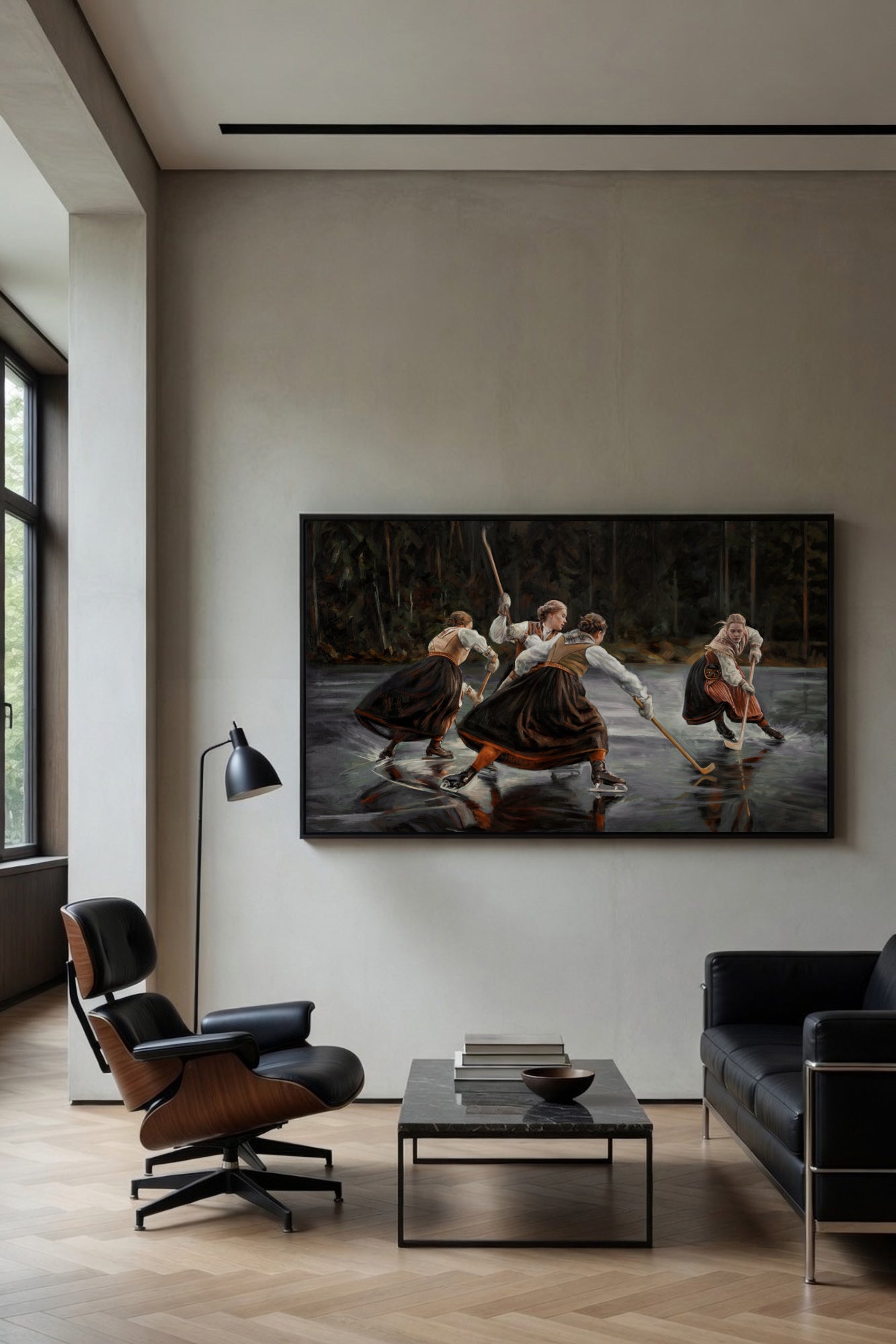 ”Game On” 2 sizes. Aluminium plate with black frame.
