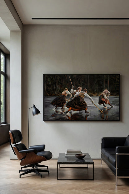 ”Game On” 2 sizes. Aluminium plate with black frame.