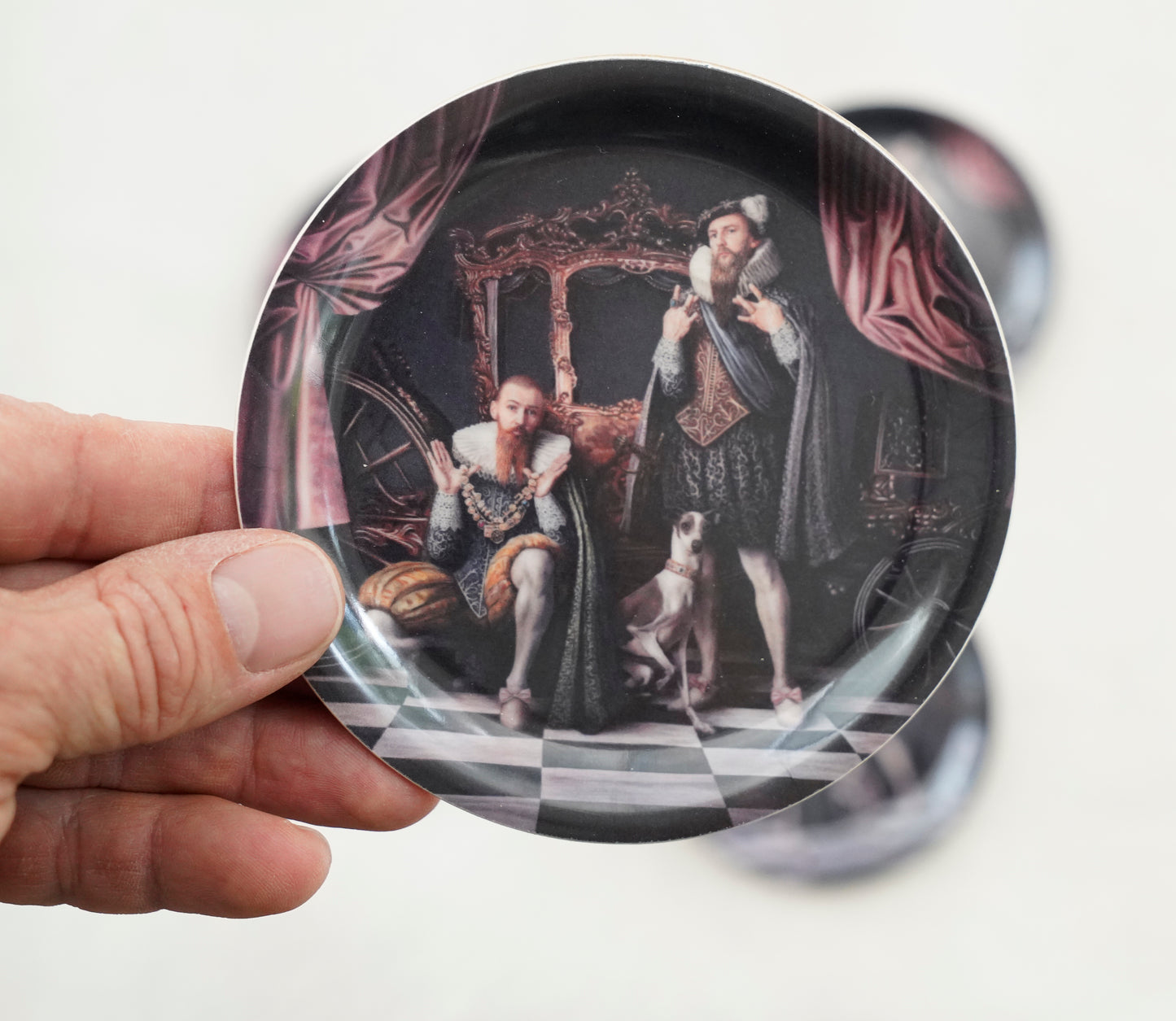 4x Coaster – ”Royal Gangsters” environmentally friendly wood and eucalyptus veneer