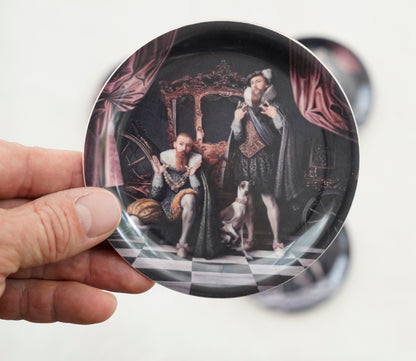 4x Coaster – ”Royal Gangsters” environmentally friendly wood and eucalyptus veneer