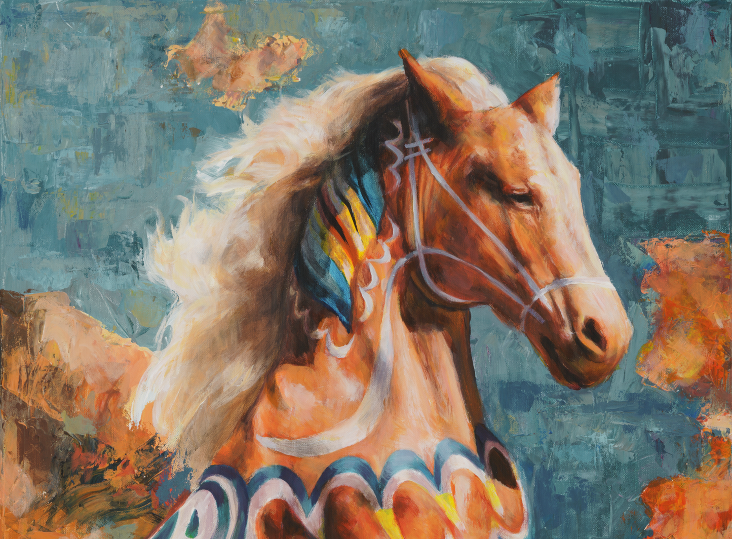 ”Prancing Dalecarlia horse Orange”  Paper 50 x 65 cm. Limited Edition of 175